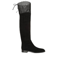 Sr Mermaid thigh-high boots in leather - Nero