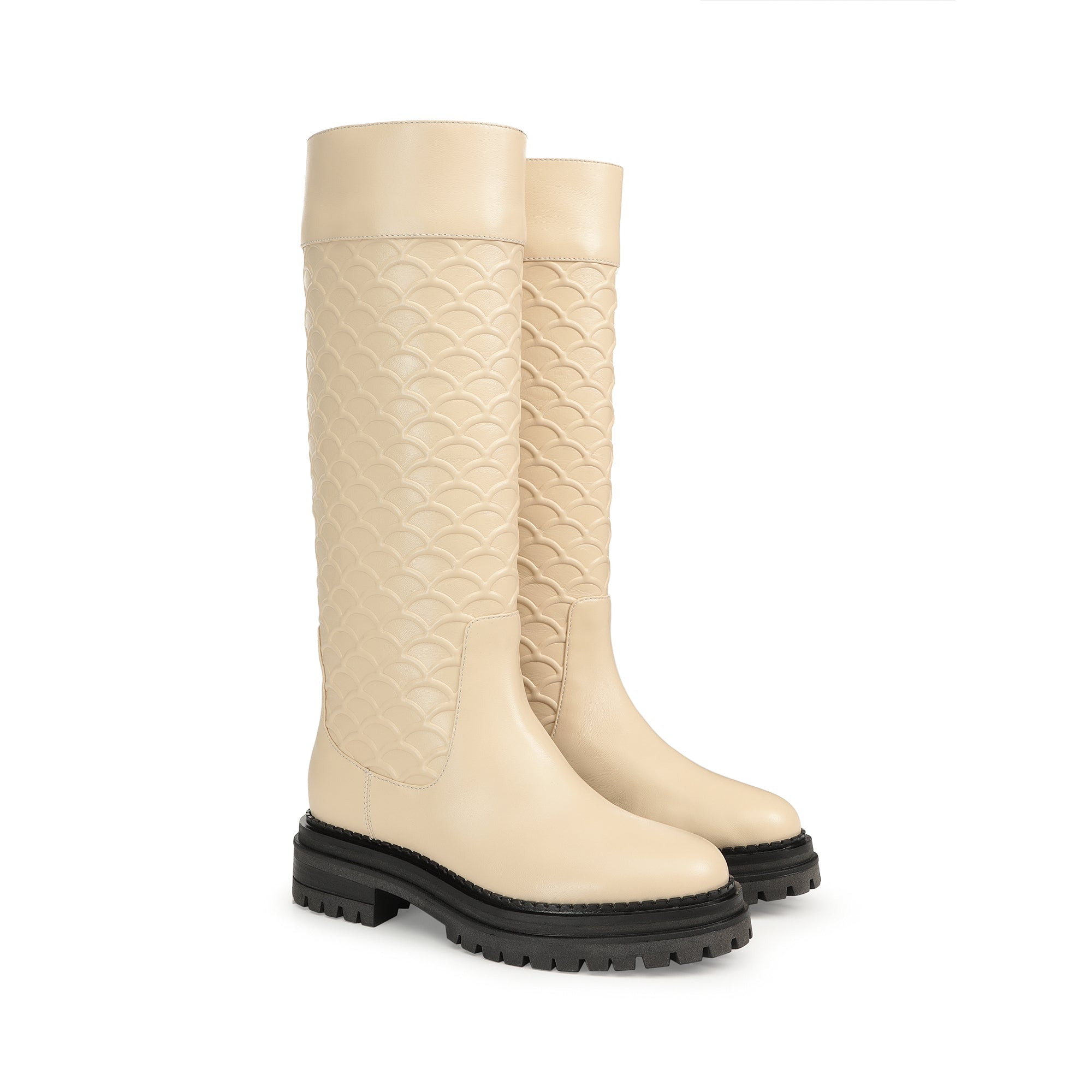 Bottes Sr Mermaid 3D en cuir - Chalk
