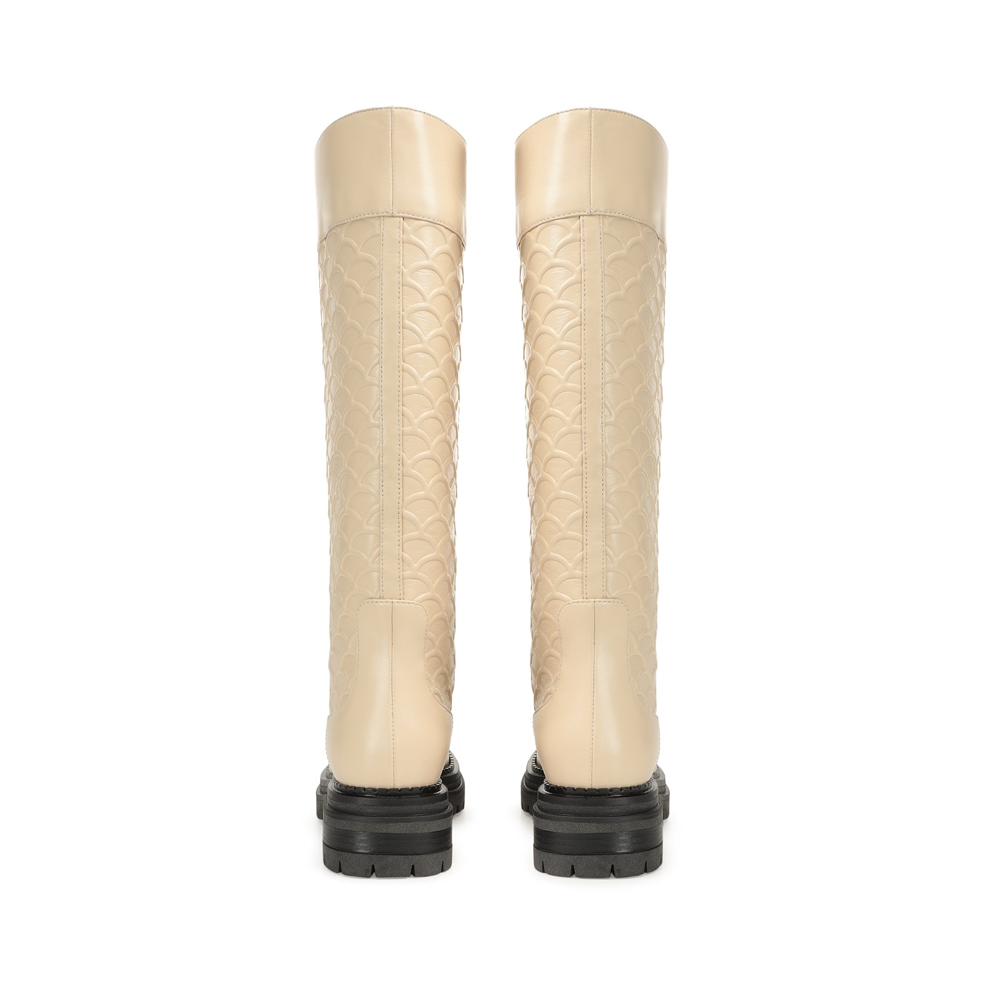 Bottes Sr Mermaid 3D en cuir - Chalk