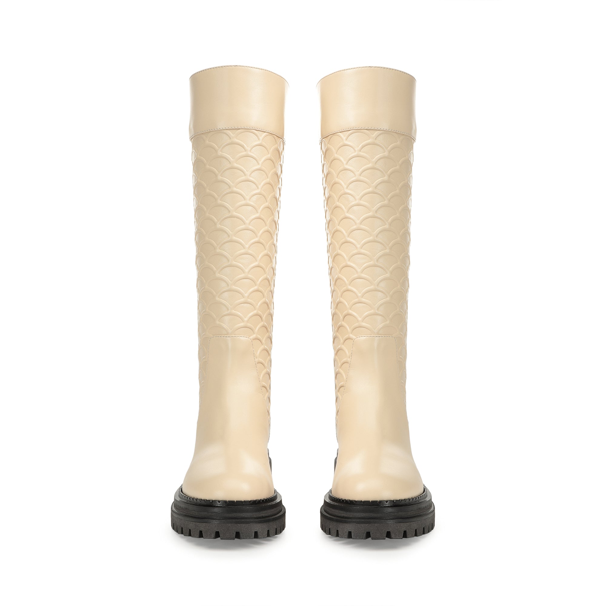 Bottes Sr Mermaid 3D en cuir - Chalk