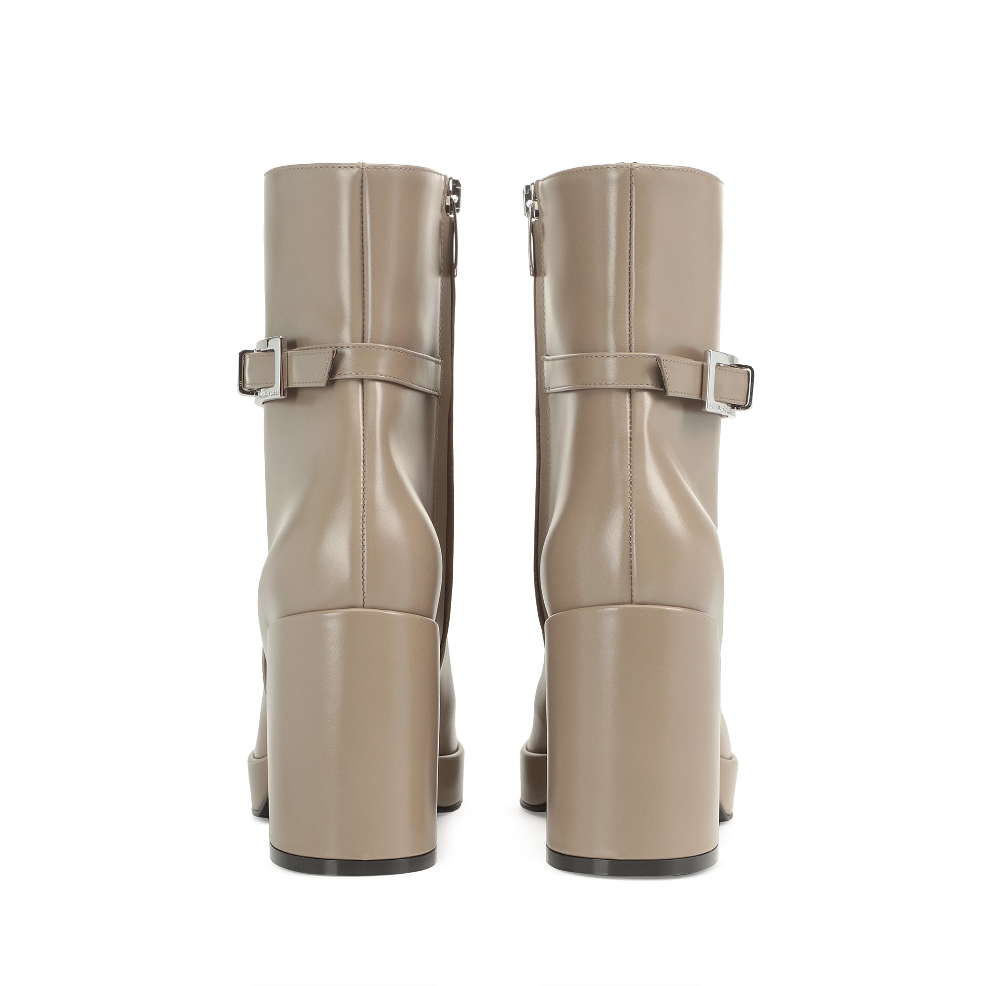 Bottines Sr Nora 80 en cuir - Taupe