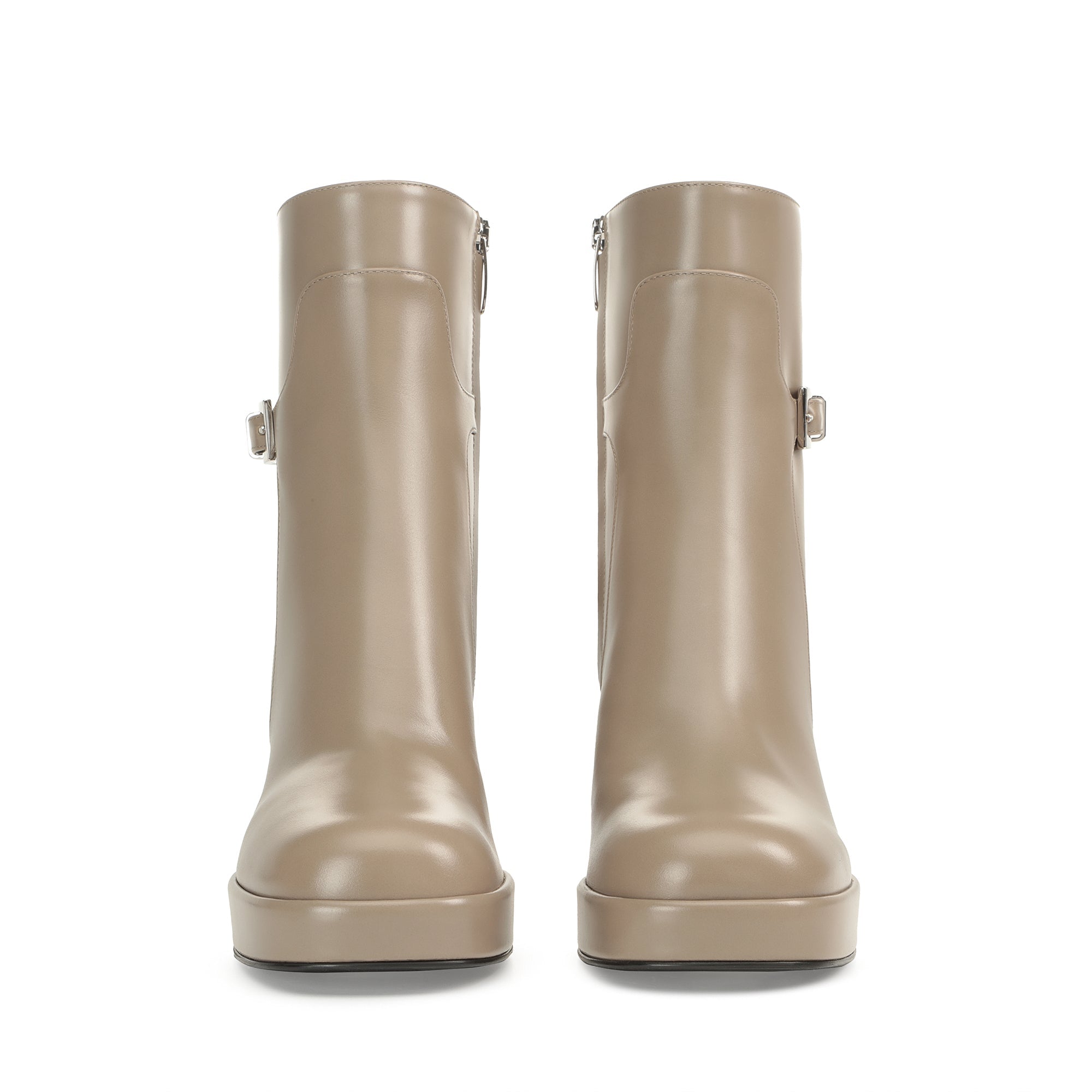 Bottines Sr Nora 80 en cuir - Taupe