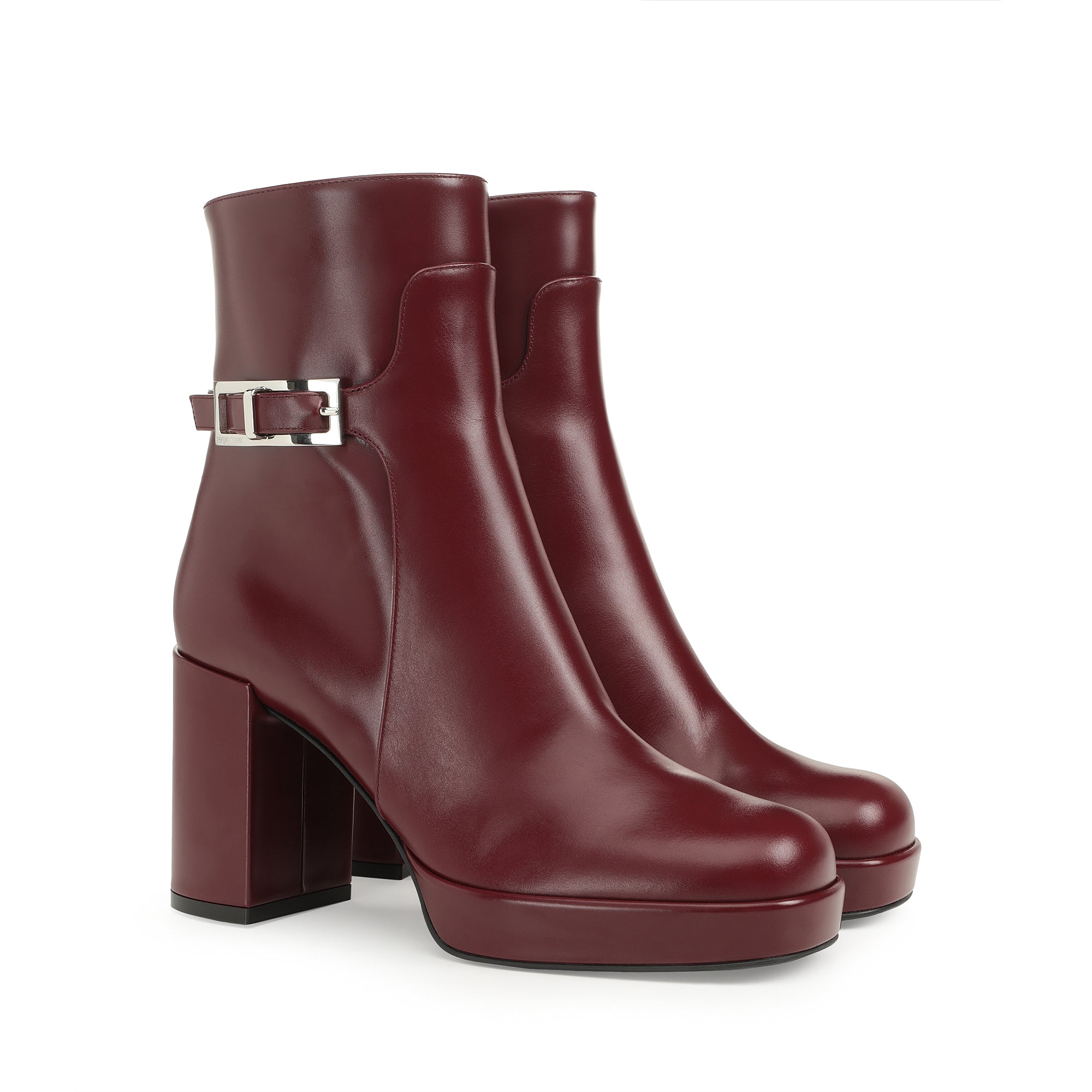 Bottines Sr Nora 80 en cuir - Wine