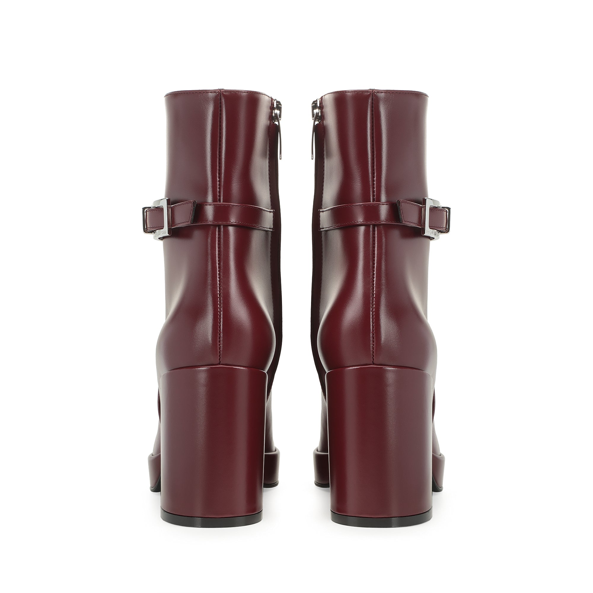 Bottines Sr Nora 80 en cuir - Wine