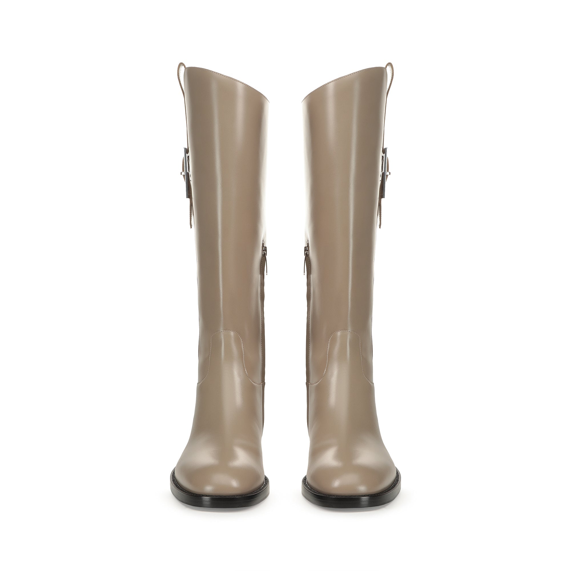 360€   Bottes Sr Nora en cuir - Taupe