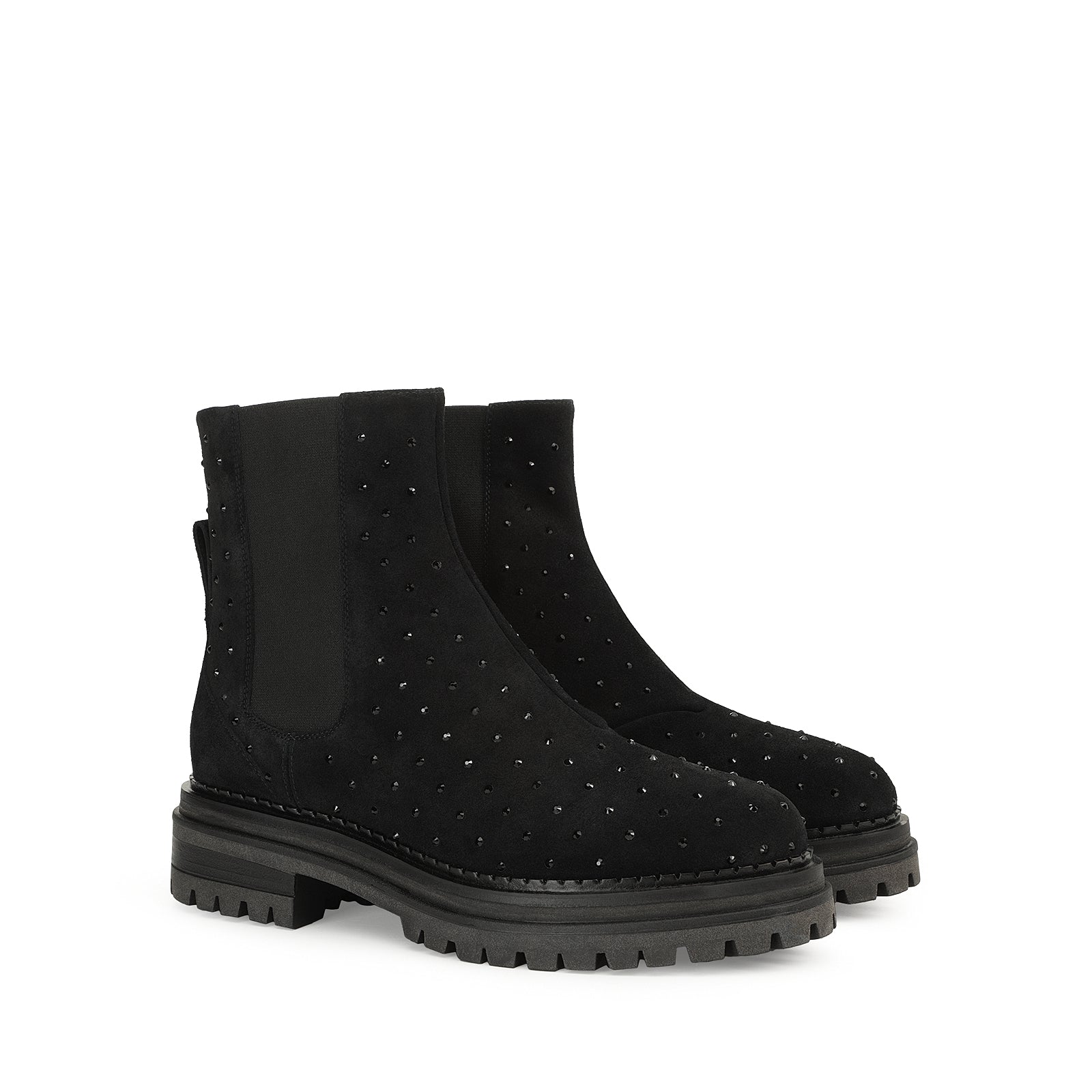 300€   Bottines Sr Joan en cuir - Nero & Jet