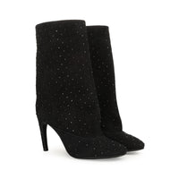 BOTTINES EN DAIM SR ARC + RHINGSTONES