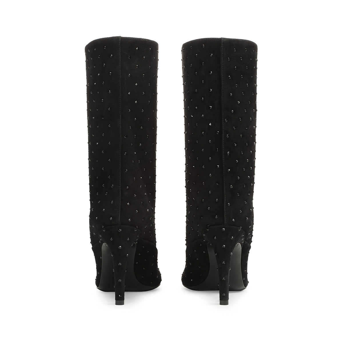 BOTTINES EN DAIM SR ARC + RHINGSTONES