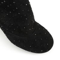 BOTTINES EN DAIM SR ARC + RHINGSTONES