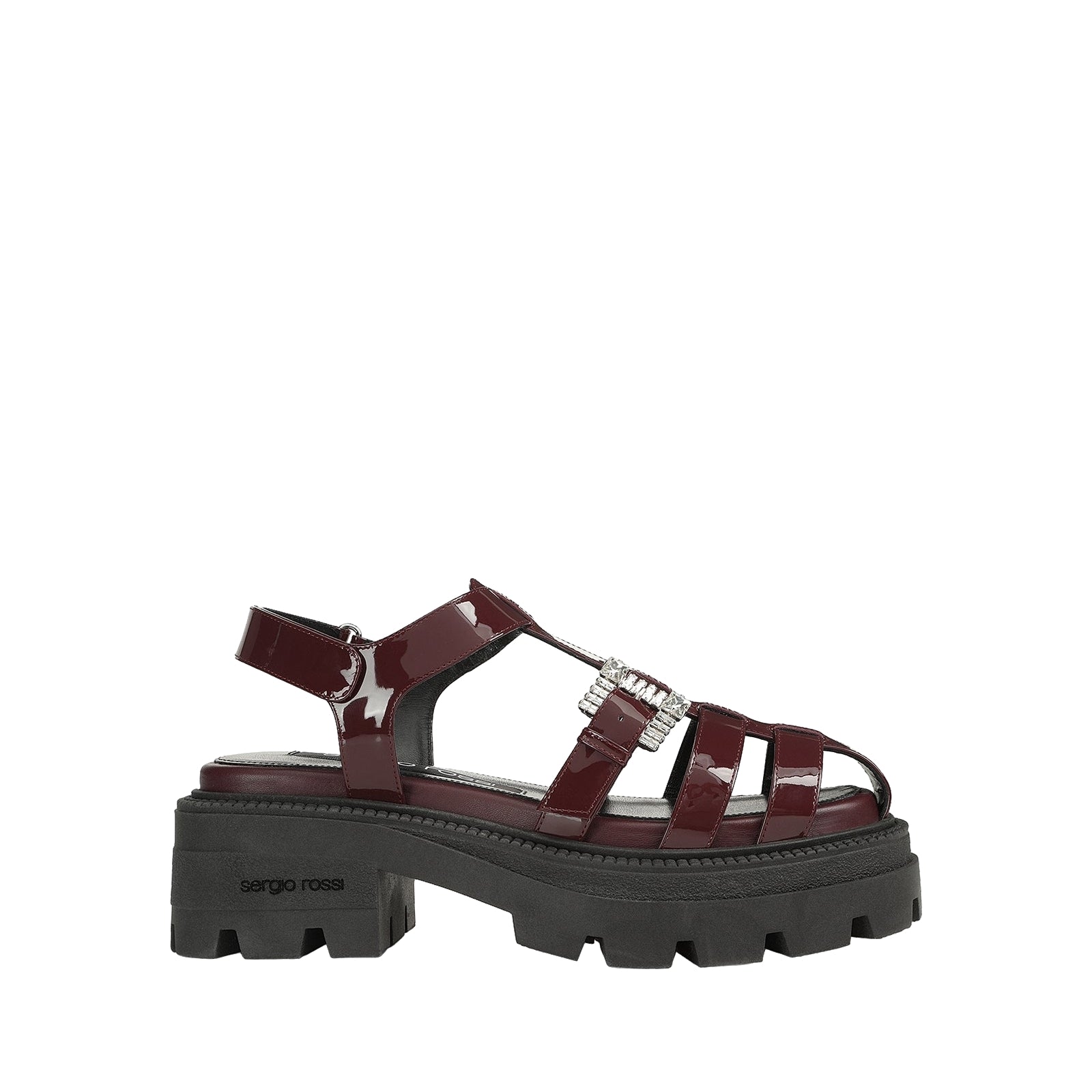 195€   Sandales Sr Twenty Buckle 25 en cuir - Wine