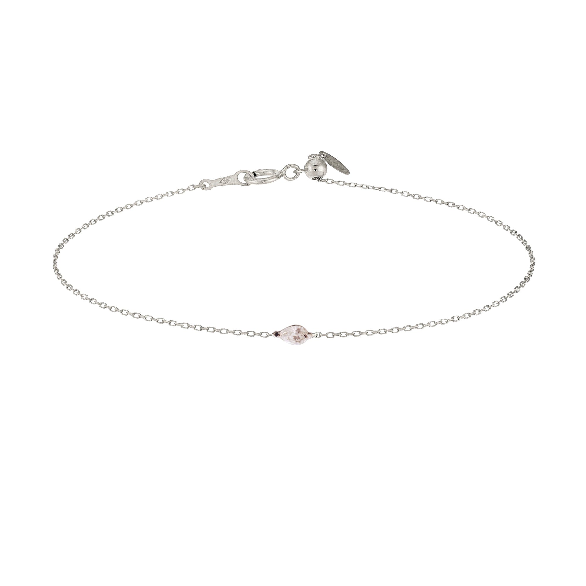Bracelet Floating serti d'un diamant taille poire - Or Blanc