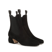 BOTTINES EN DAIM ROUGE