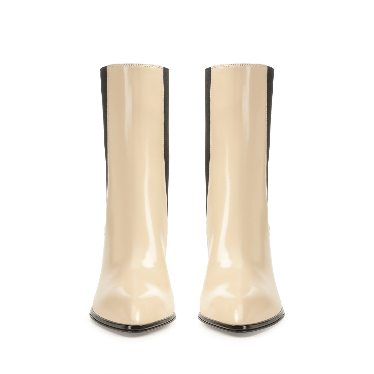 BOTTINES À BEC BROSSÉ avec ÉLASTIQUE