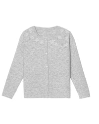 Cotton and cashmere embroidered cardigan - Givre