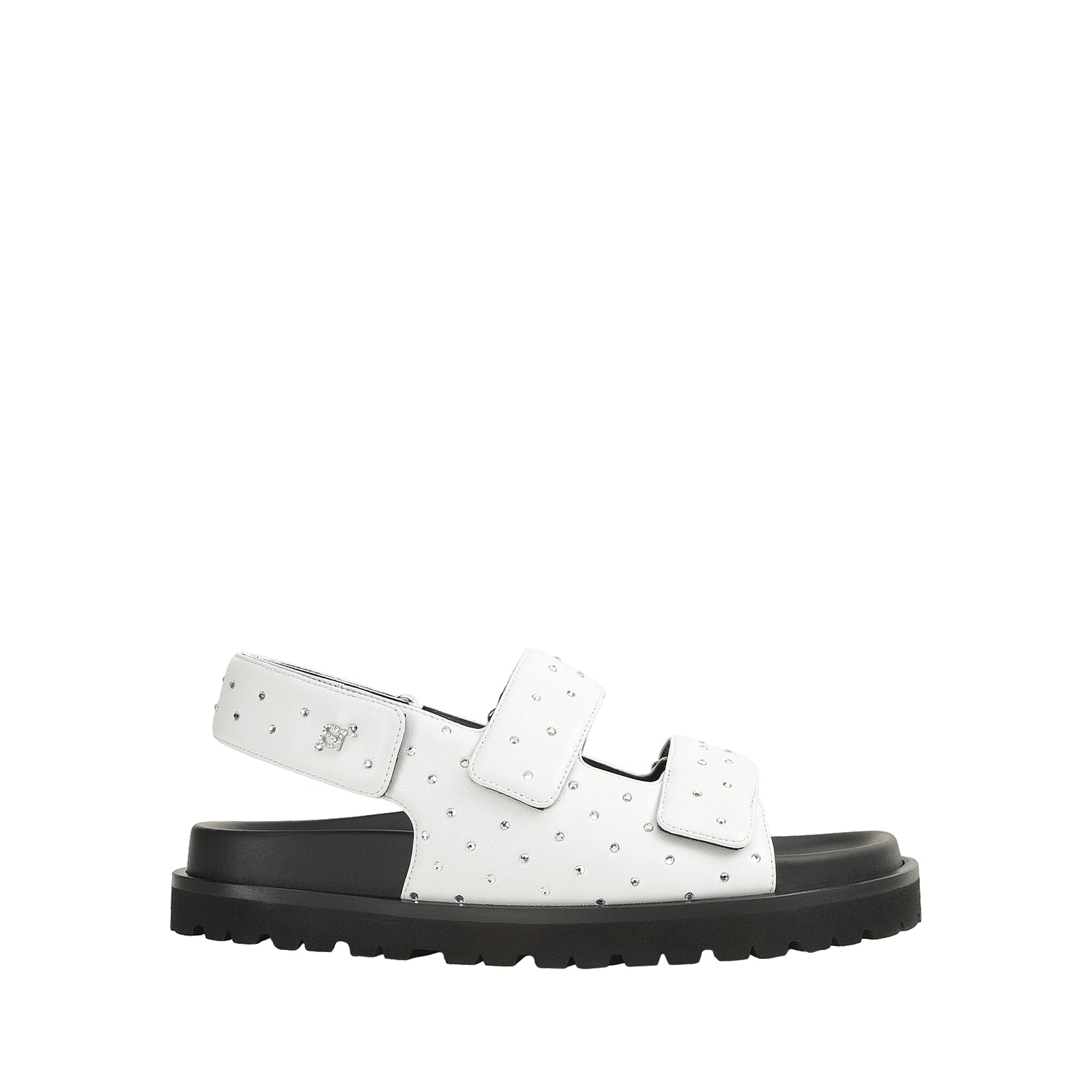195€   Sandales Sr Arc en cuir - Bianco & Crystal