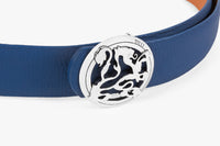 Bracelet à boucle ovale en cuir exotique - Bleu & Marron