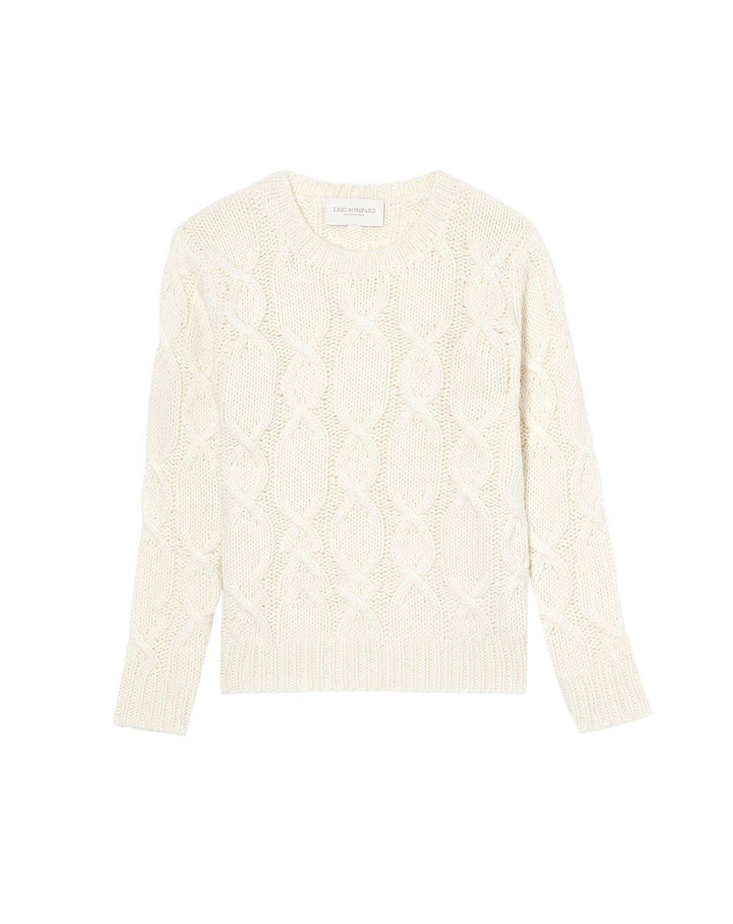 Alpaca and cashmere cable-knit jumper - Natural