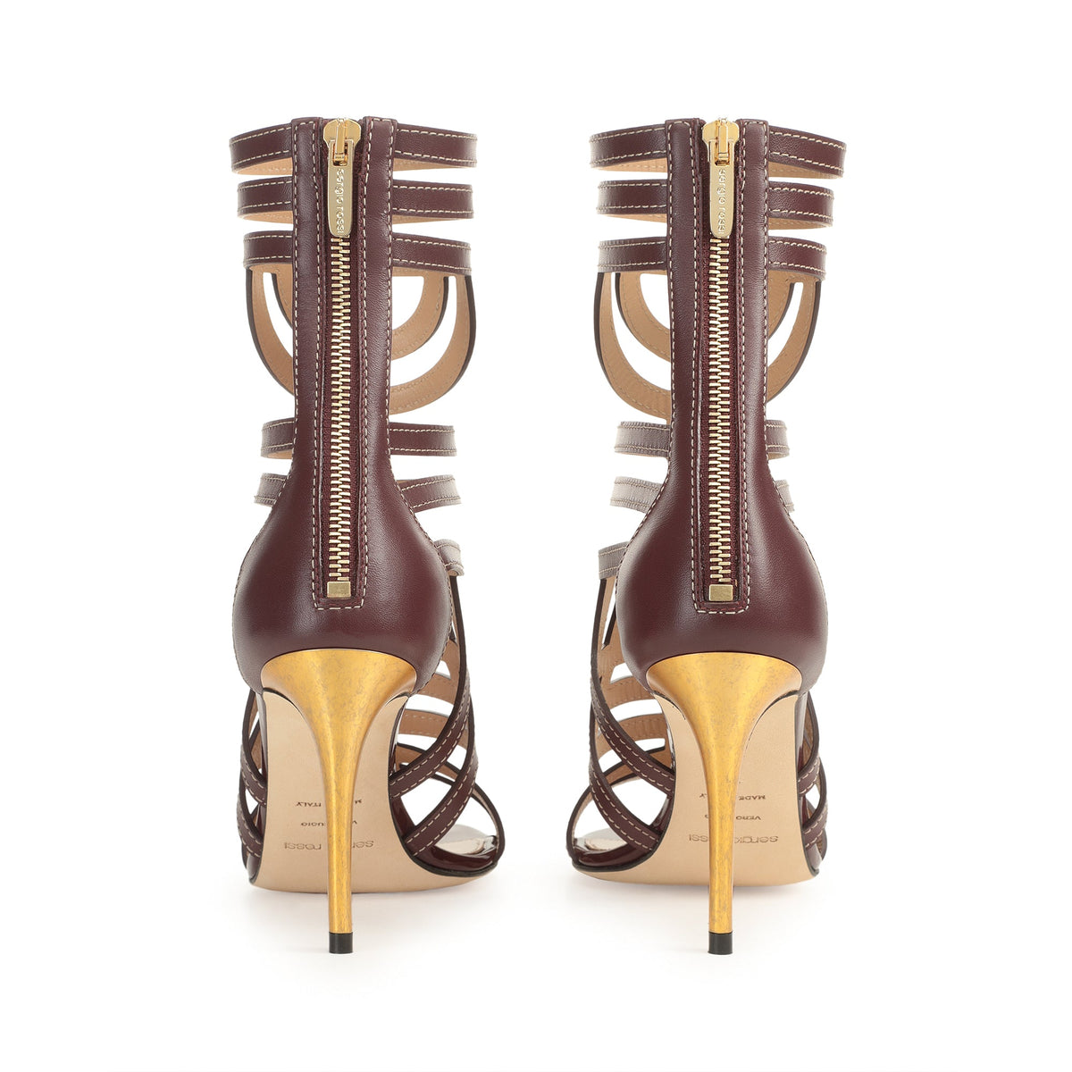 Sandales Sr Agate 90 en cuir - Wine