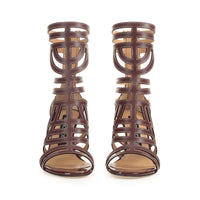 Sandales Sr Agate 90 en cuir - Wine