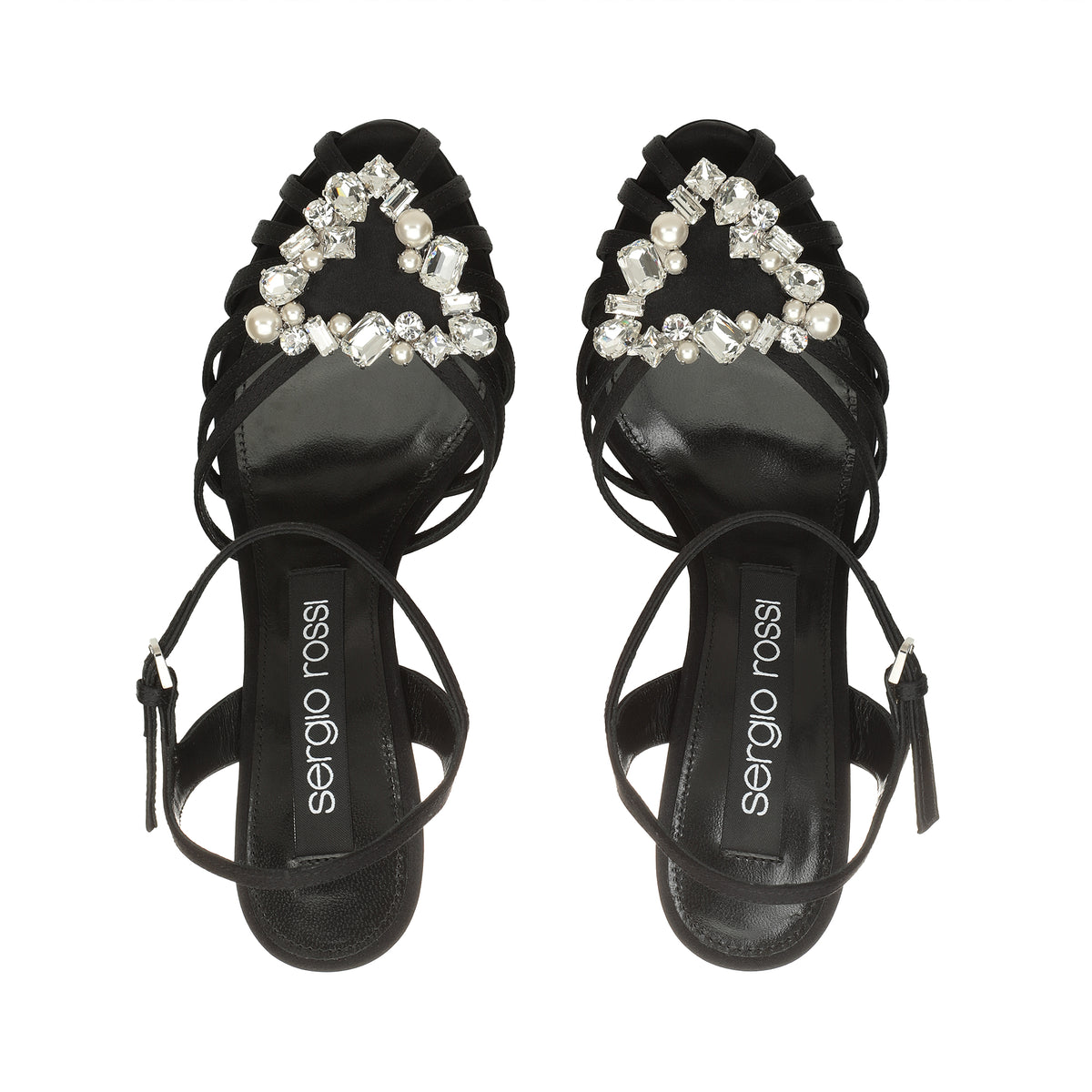 SANDALES EN CRÊPE PRÉCIEUSE SATIN SR GODIVA doublées