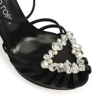 SANDALES EN CRÊPE PRÉCIEUSE SATIN SR GODIVA doublées