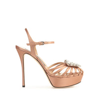 SANDALES EN CRÊPE PRÉCIEUSE SATIN SR GODIVA doublées