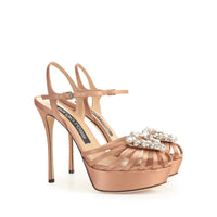 SANDALES EN CRÊPE PRÉCIEUSE SATIN SR GODIVA doublées