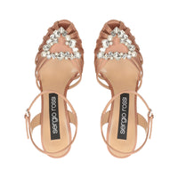 SANDALES EN CRÊPE PRÉCIEUSE SATIN SR GODIVA doublées