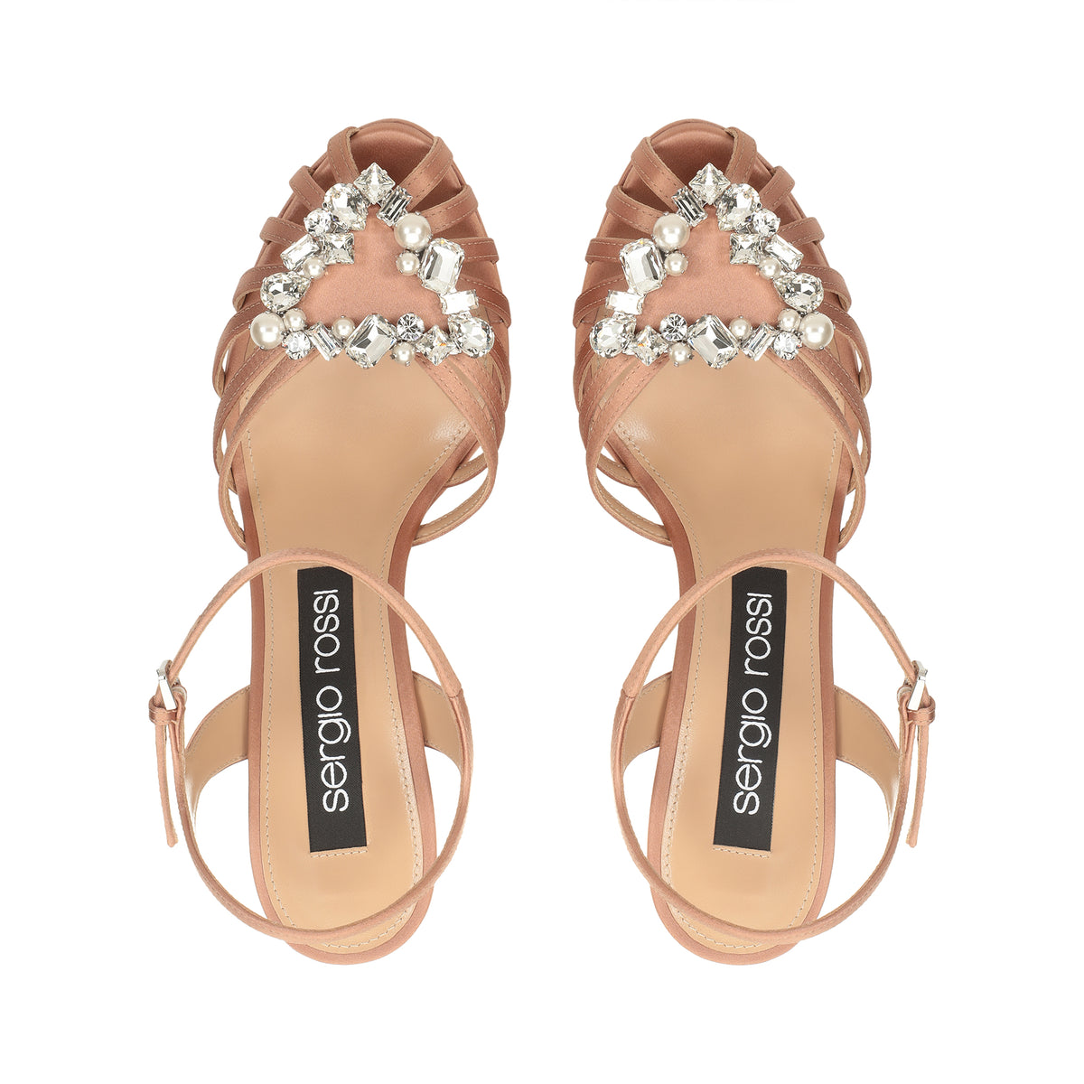 SANDALES EN CRÊPE PRÉCIEUSE SATIN SR GODIVA doublées