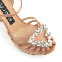 SANDALES EN CRÊPE PRÉCIEUSE SATIN SR GODIVA doublées
