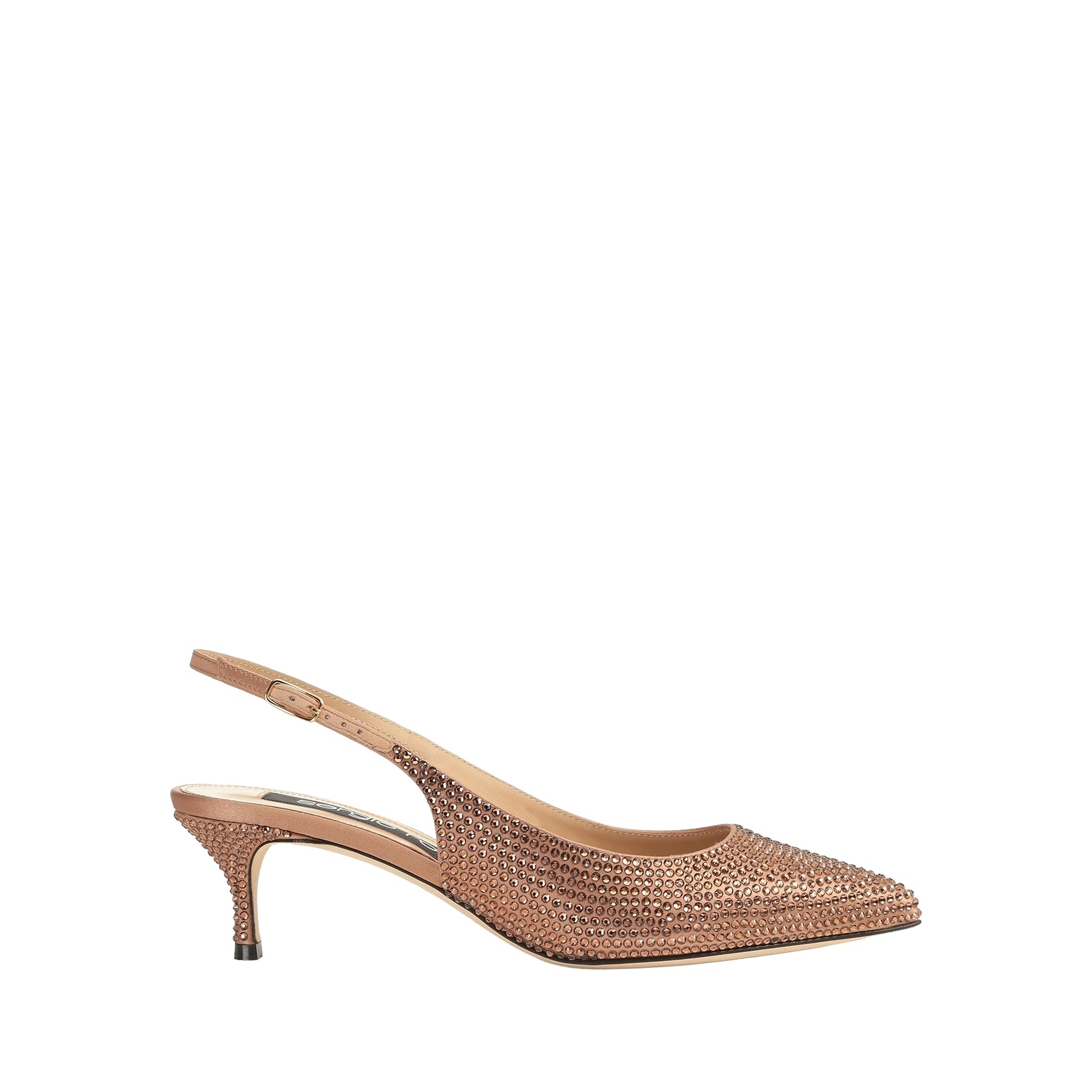 245€   Slingback Godiva 50 en soie - Pecan & Light Smoked Topaz