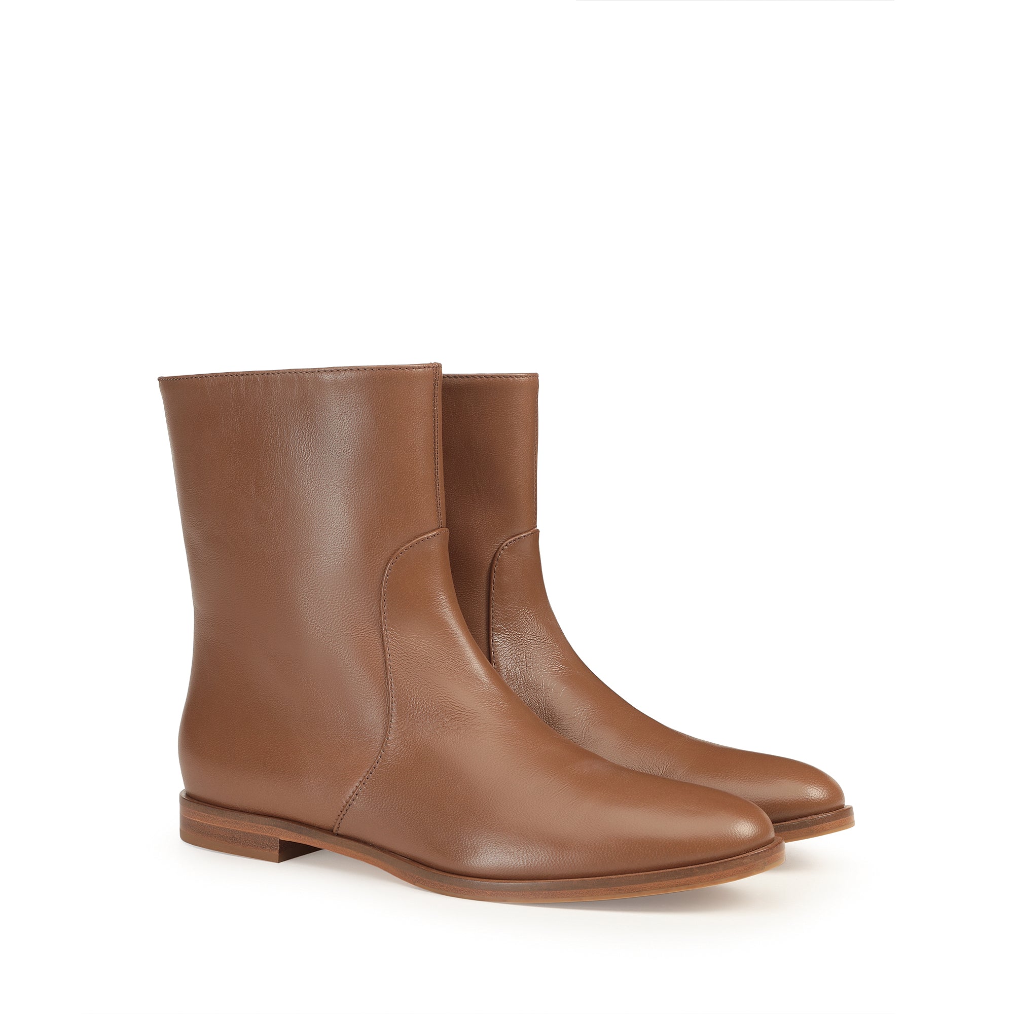 Bottines Madame en cuir - Caramel