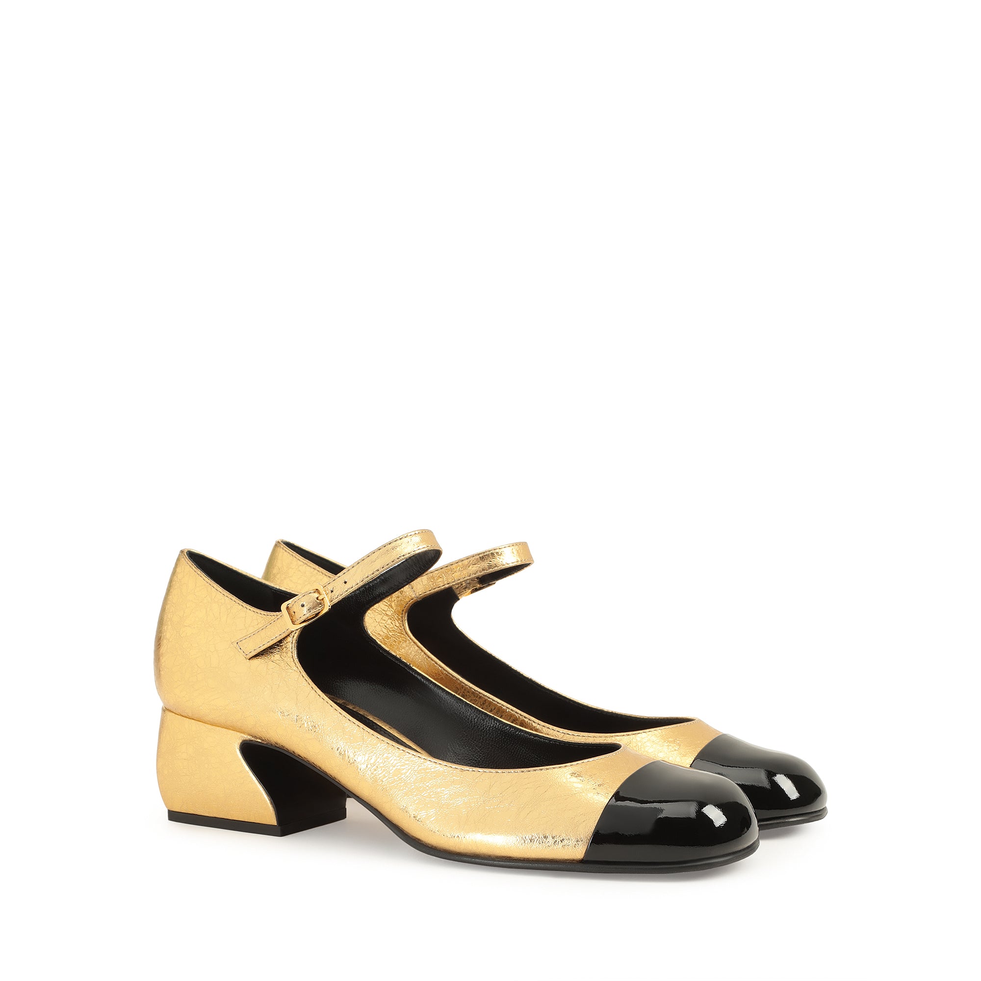 220€   Escarpins Sr Si Rossi 45 en cuir - Nero & Oro