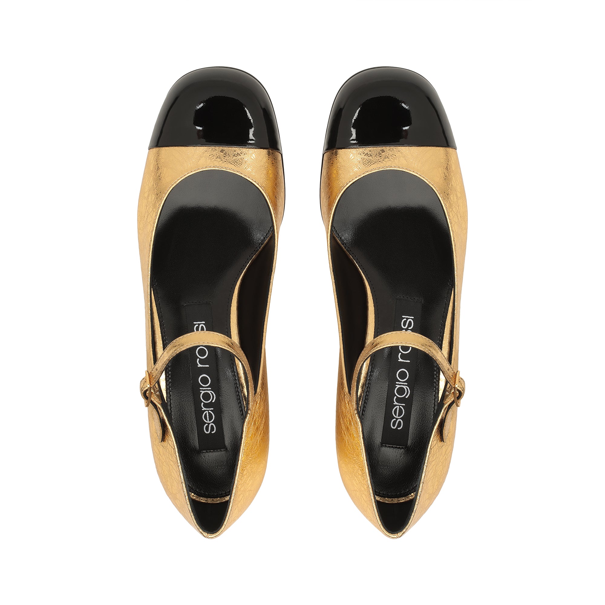 220€   Escarpins Sr Si Rossi 45 en cuir - Nero & Oro
