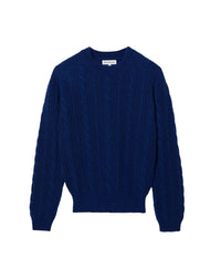 Pull ras de cou à torsades en cachemire - Royal