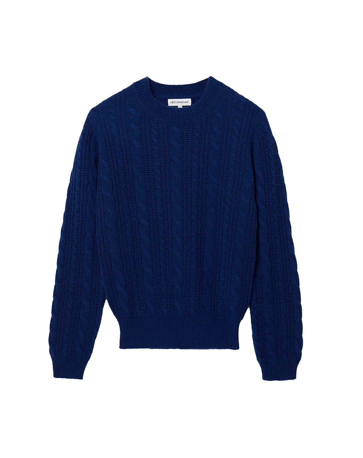Pull ras de cou à torsades en cachemire - Royal