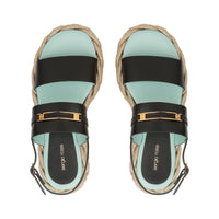 225€   Sandales Bitt en cuir - Black & Aquamint