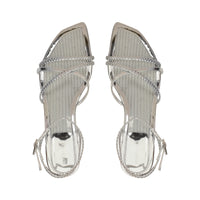 SANDALES MIROIR EN TEX TRESSÉ AVEC T EN FIBRE DE CARBONE