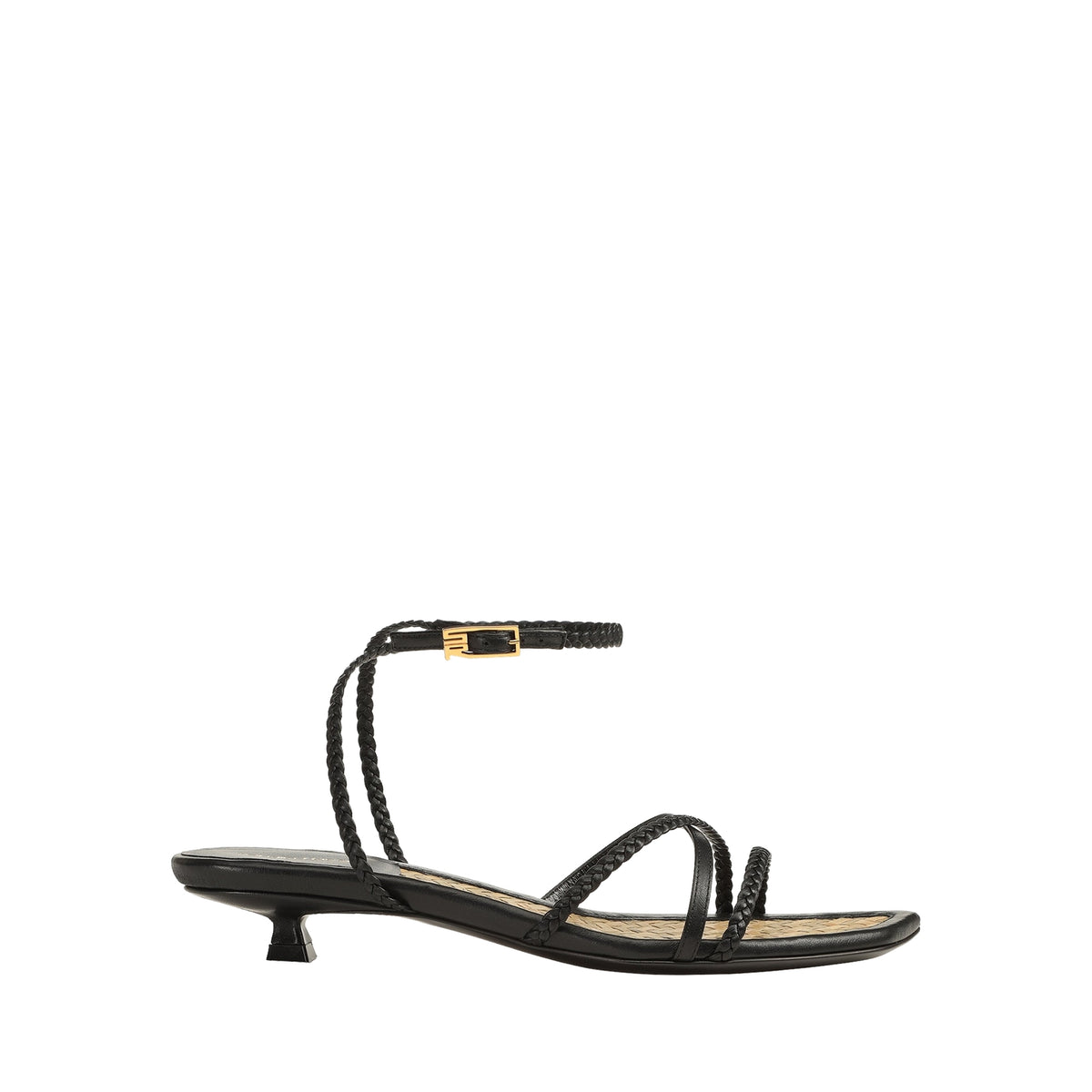 SANDALES DOUCES À TRESSES EN CUIR DE VÊTEMENT + PALME