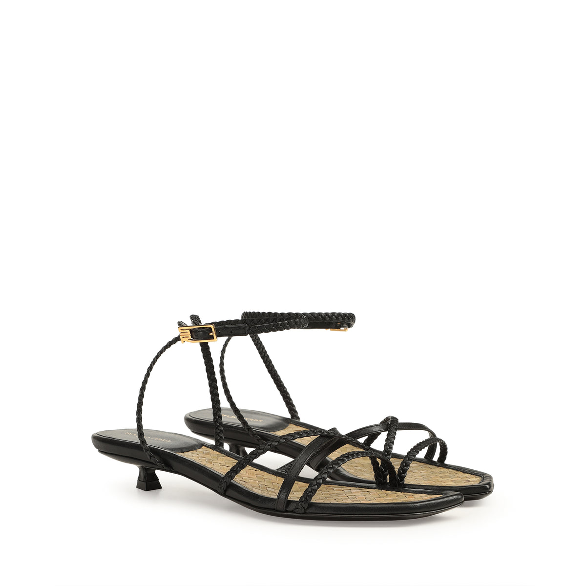 SANDALES DOUCES À TRESSES EN CUIR DE VÊTEMENT + PALME
