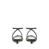 SANDALES DOUCES À TRESSES EN CUIR DE VÊTEMENT + PALME