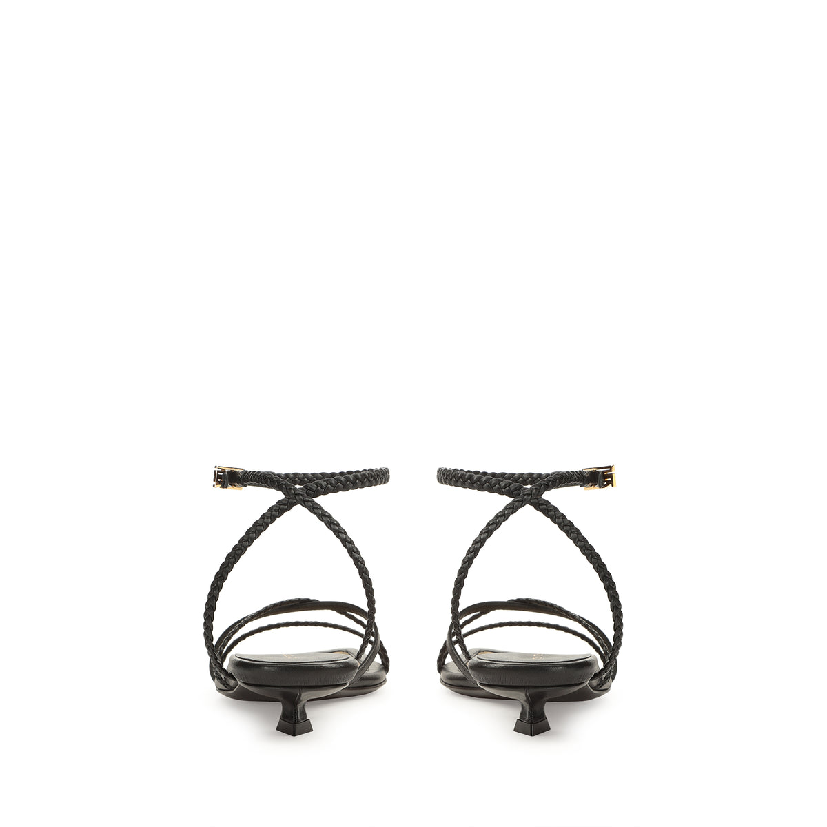 SANDALES DOUCES À TRESSES EN CUIR DE VÊTEMENT + PALME