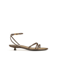 SANDALES DOUCES À TRESSES EN CUIR DE VÊTEMENT + PALME