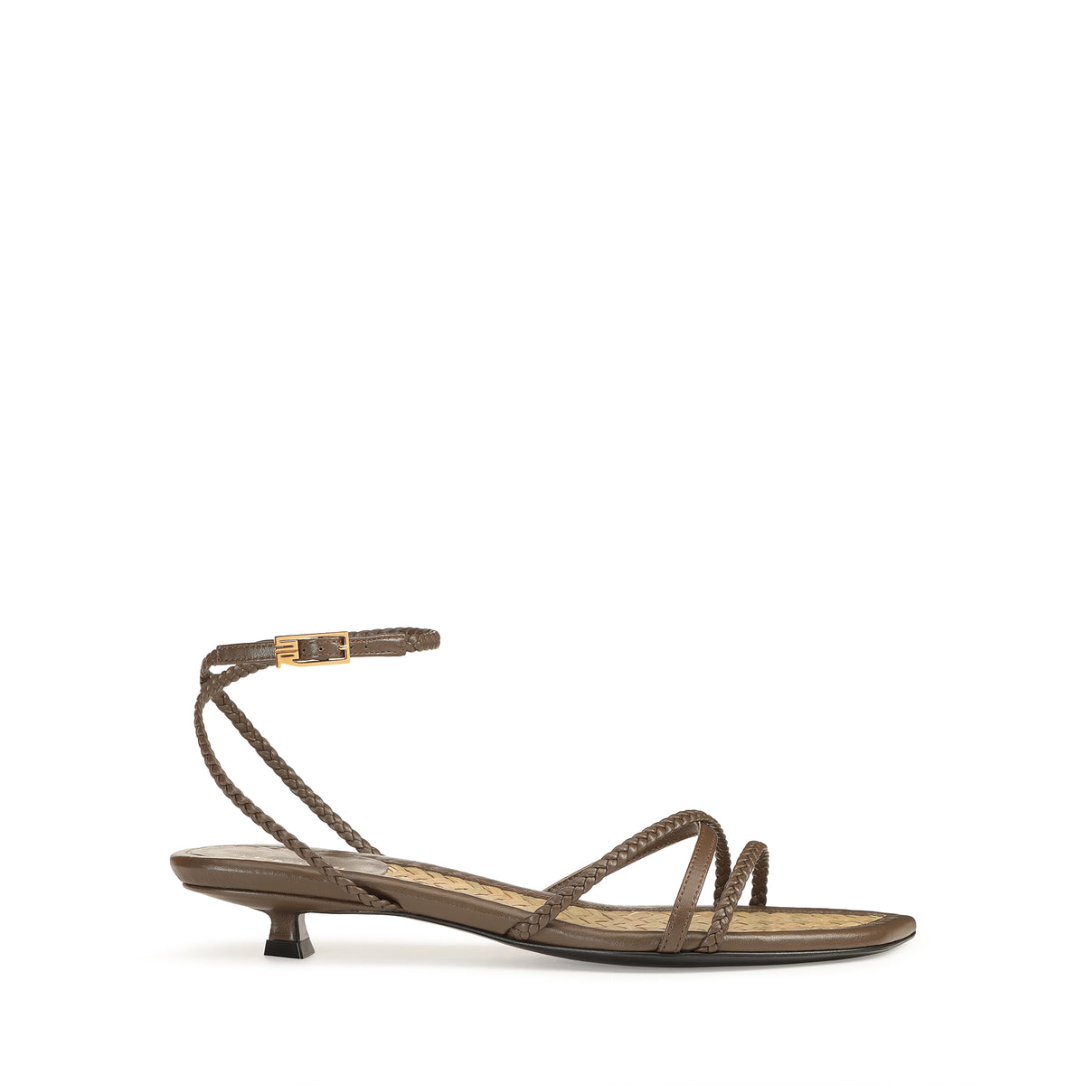 SANDALES DOUCES À TRESSES EN CUIR DE VÊTEMENT + PALME