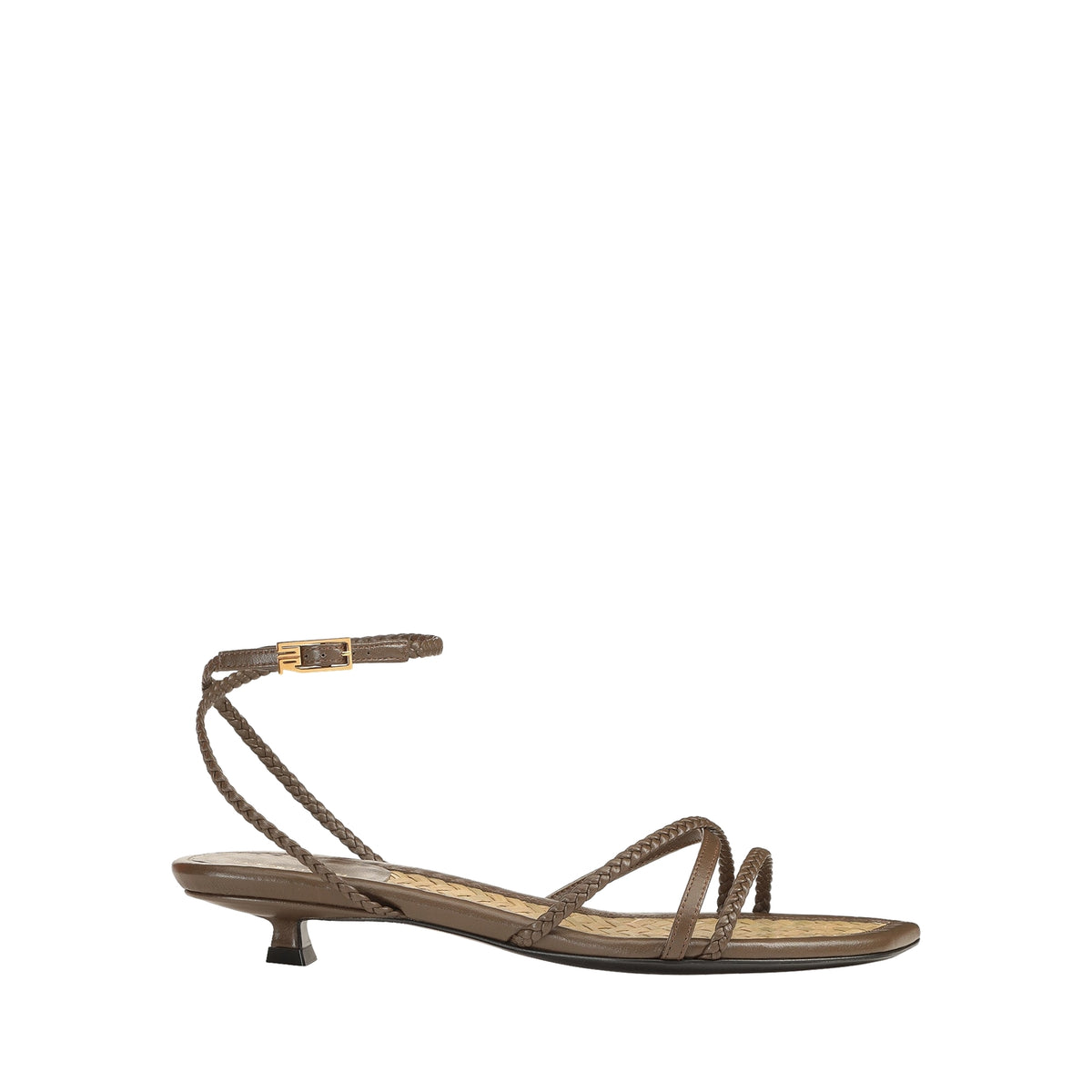 SANDALES DOUCES À TRESSES EN CUIR DE VÊTEMENT + PALME