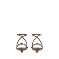 SANDALES DOUCES À TRESSES EN CUIR DE VÊTEMENT + PALME
