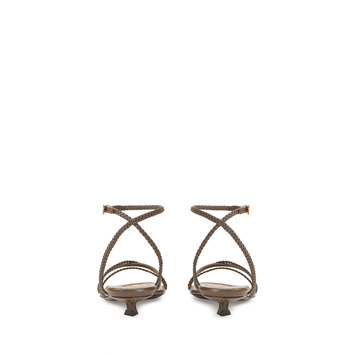 SANDALES DOUCES À TRESSES EN CUIR DE VÊTEMENT + PALME