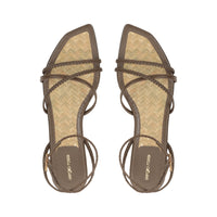 SANDALES DOUCES À TRESSES EN CUIR DE VÊTEMENT + PALME