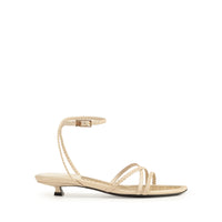 SANDALES DOUCES À TRESSES EN CUIR DE VÊTEMENT + PALME