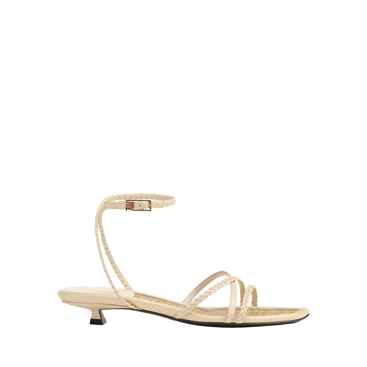 SANDALES DOUCES À TRESSES EN CUIR DE VÊTEMENT + PALME